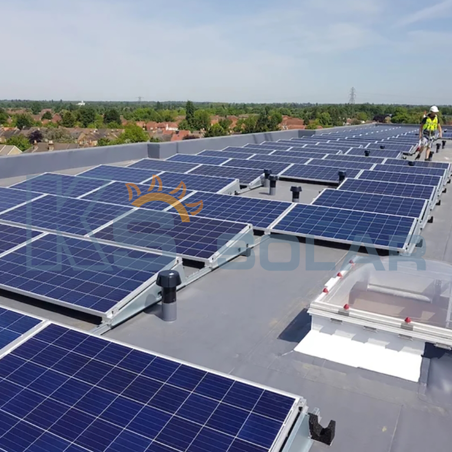 75KW Flat Roof Solar Panel Mounting In France